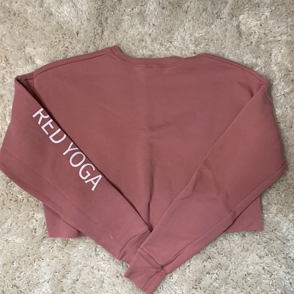 Bella Canvas Crop Top Red Yoga Long-Sleeve Shirt - Picture 2 of 6